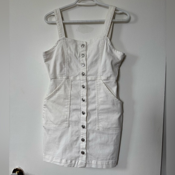 🎉4/30$🎉 Forever 21 White Button-Up Denim Dress - S - Picture 1 of 4